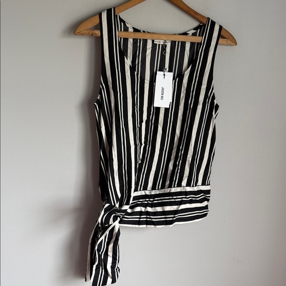 NEW JASON WU Striped crepe top XS - Picture 2 of 10
